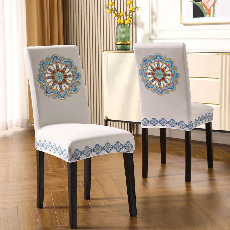 Embroidered Dining Chair Covers | Thick, Stylish & Elastic