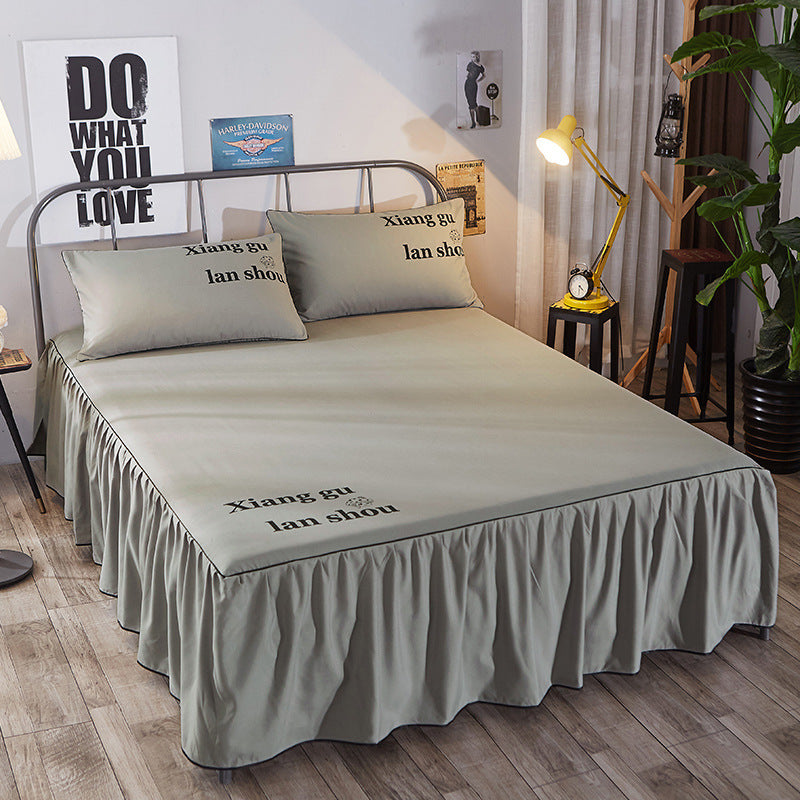 Beauty bed cover brushed bed skirt world linen