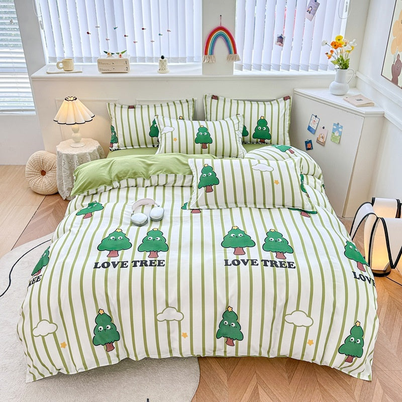 Household Pure Cotton Fashion Minimalist Bed Sheets world linen