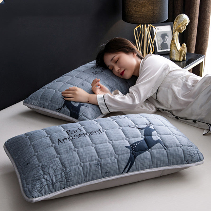 A Pair Of Quilted Oil Pillow Covers With Anti Slobber Head world linen