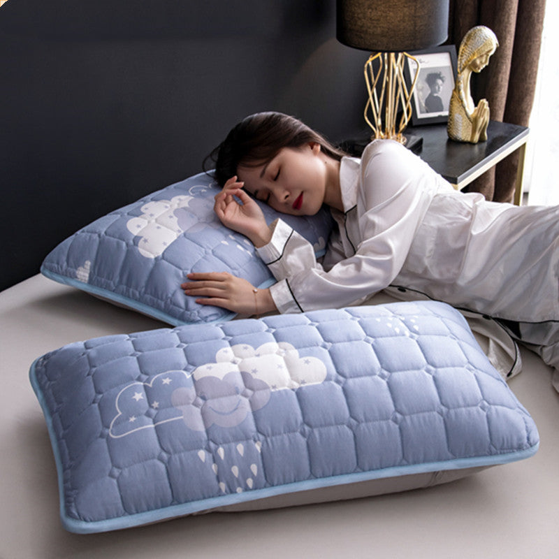 A Pair Of Quilted Oil Pillow Covers With Anti Slobber Head world linen