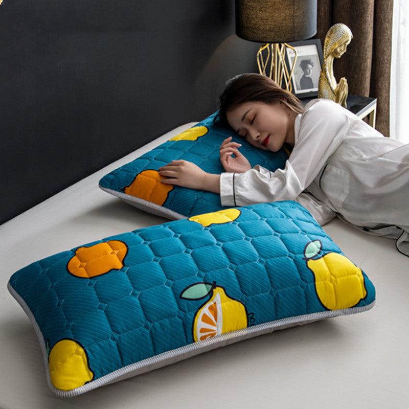 A Pair Of Quilted Oil Pillow Covers With Anti Slobber Head world linen