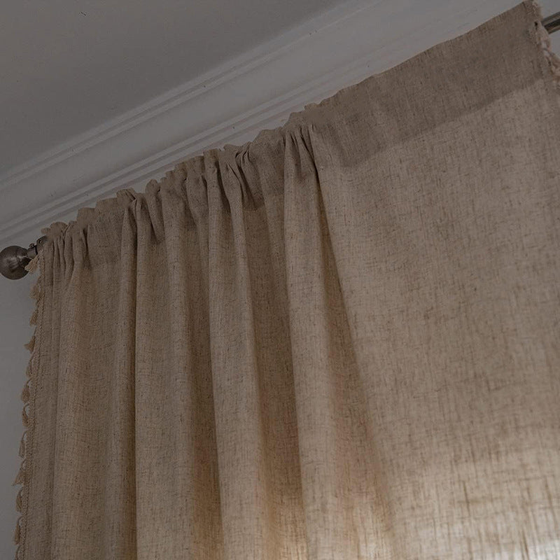 Polyester Linen Solid Color Simple Bedroom Living Room