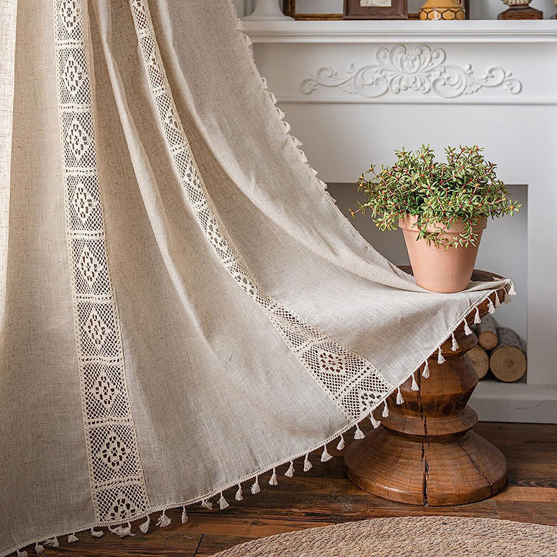 Polyester Linen Solid Color Simple Bedroom Living Room