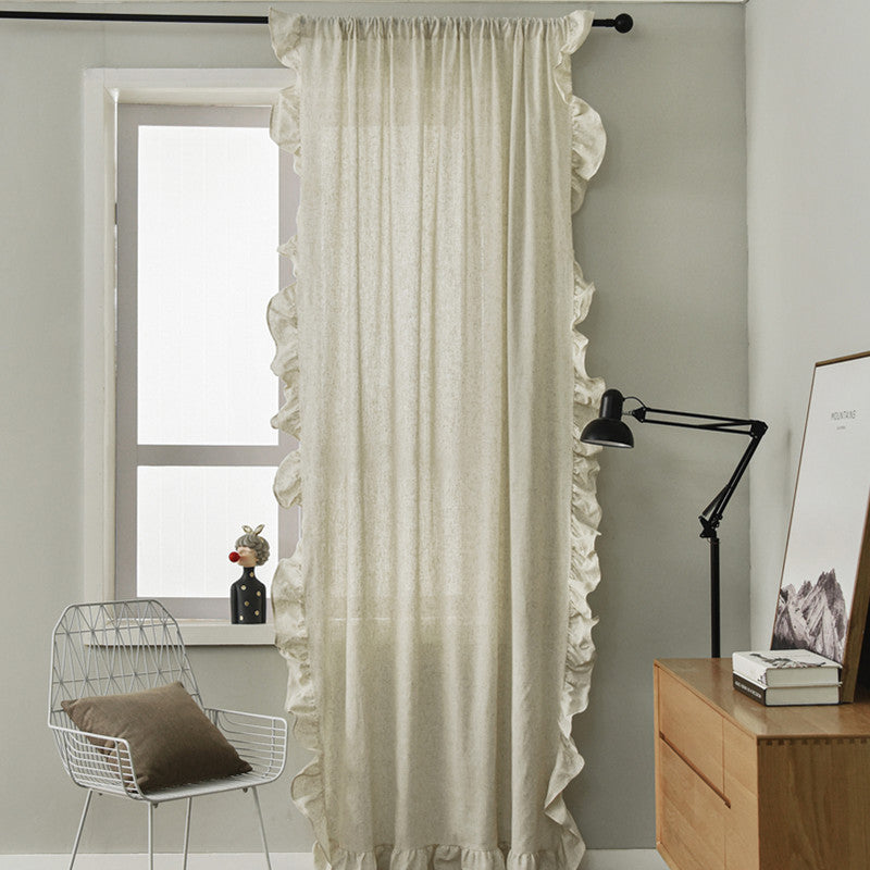 Polyester Linen Solid Color Simple Bedroom Living Room
