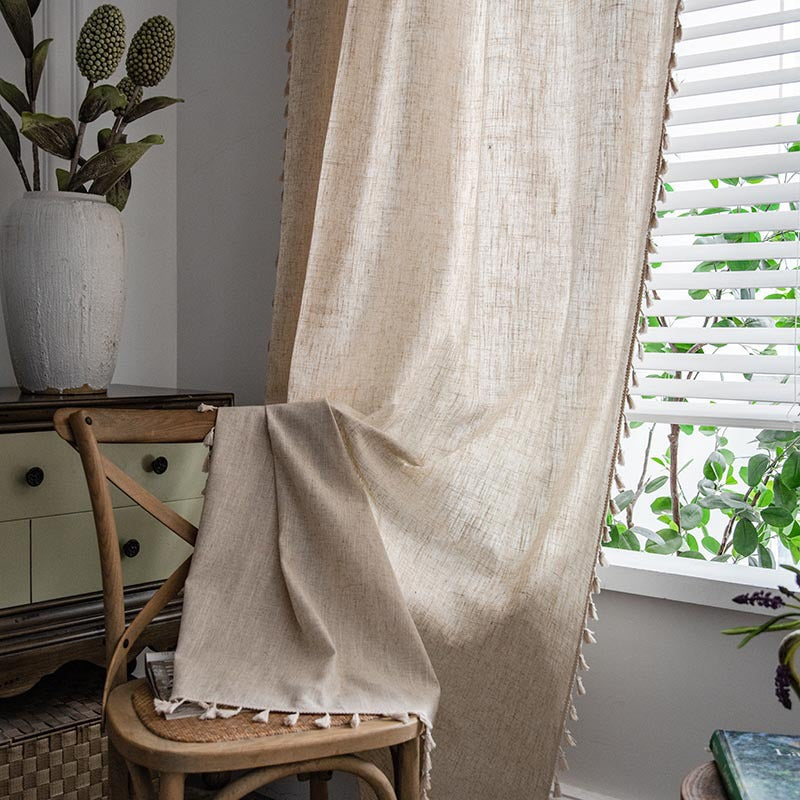 Polyester Linen Solid Color Simple Bedroom Living Room