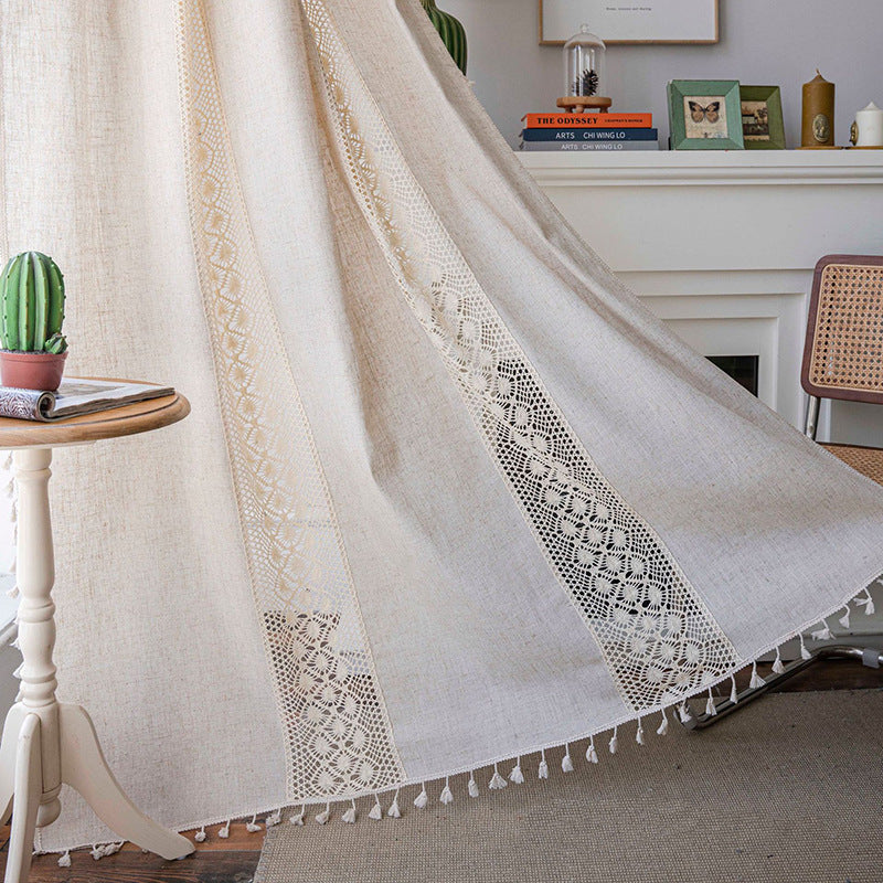Polyester Linen Solid Color Simple Bedroom Living Room