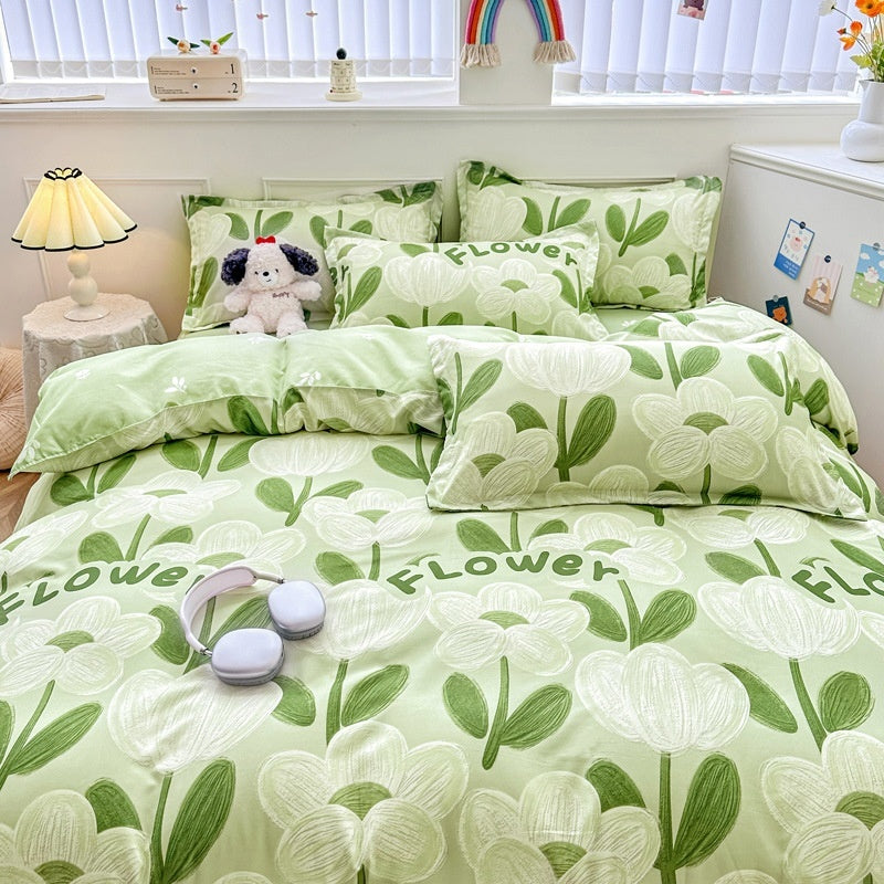 Household Pure Cotton Fashion Minimalist Bed Sheets world linen