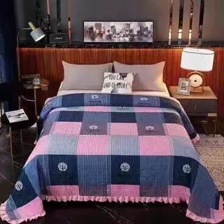 Crystal Velvet Bed Cover With Warm Quilted Sheets Korean Style world linen