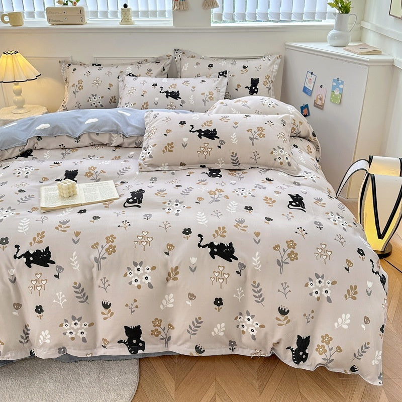 Household Pure Cotton Fashion Minimalist Bed Sheets world linen