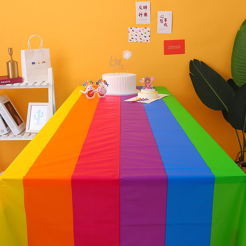 Printed Event Party Rainbow Tablecloth