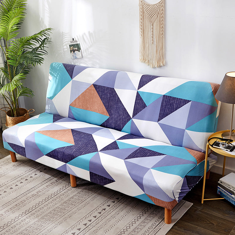 Armless Folding Sofa Bed Cover Simple Sofa Cover world linen