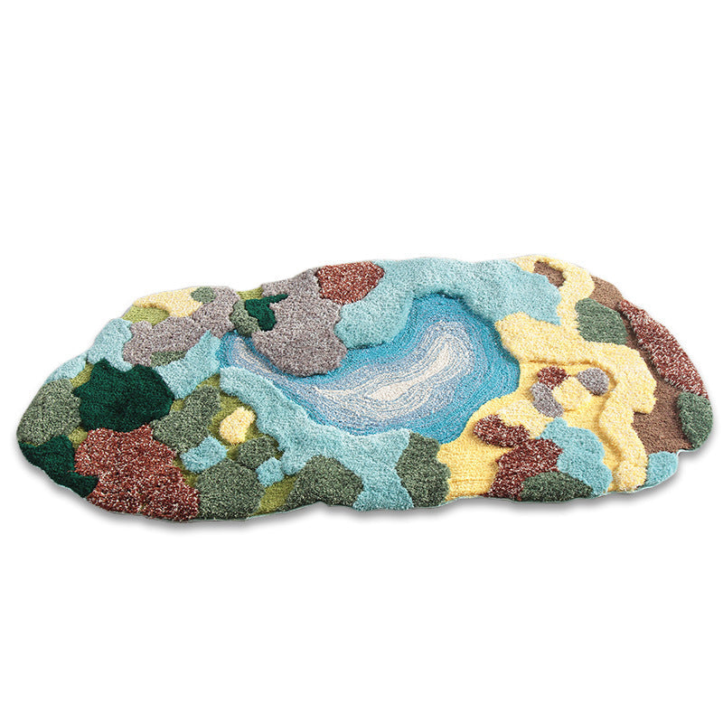 Light Luxury Flocking Carpet Moss Shaped Carpet world linen