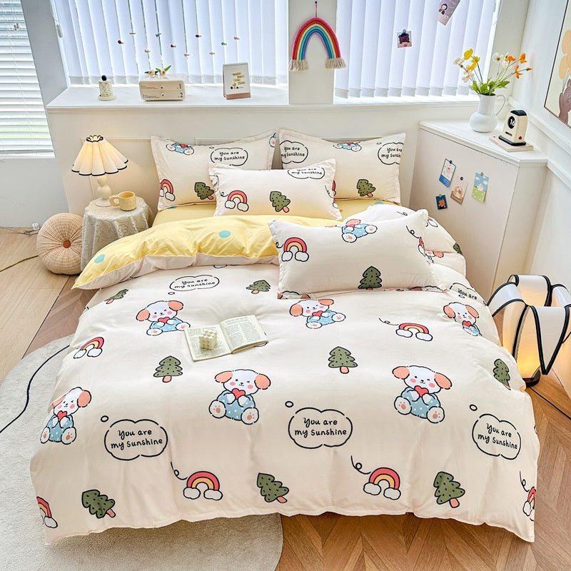 Household Pure Cotton Fashion Minimalist Bed Sheets world linen