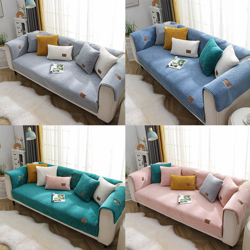 Modern Solid Color Winter Lamb Wool Sofa Towel world linen