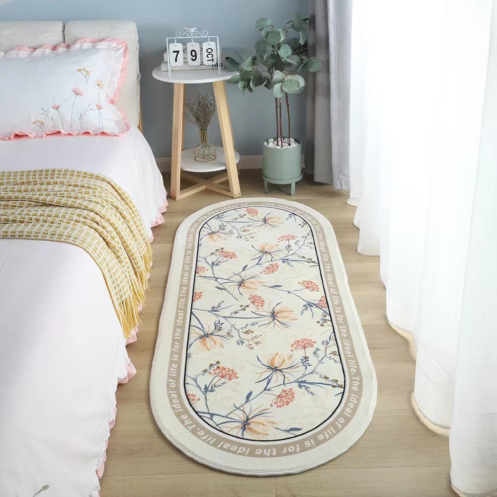 Living Room Flower Long Strip Bedroom Bedside Carpet world linen