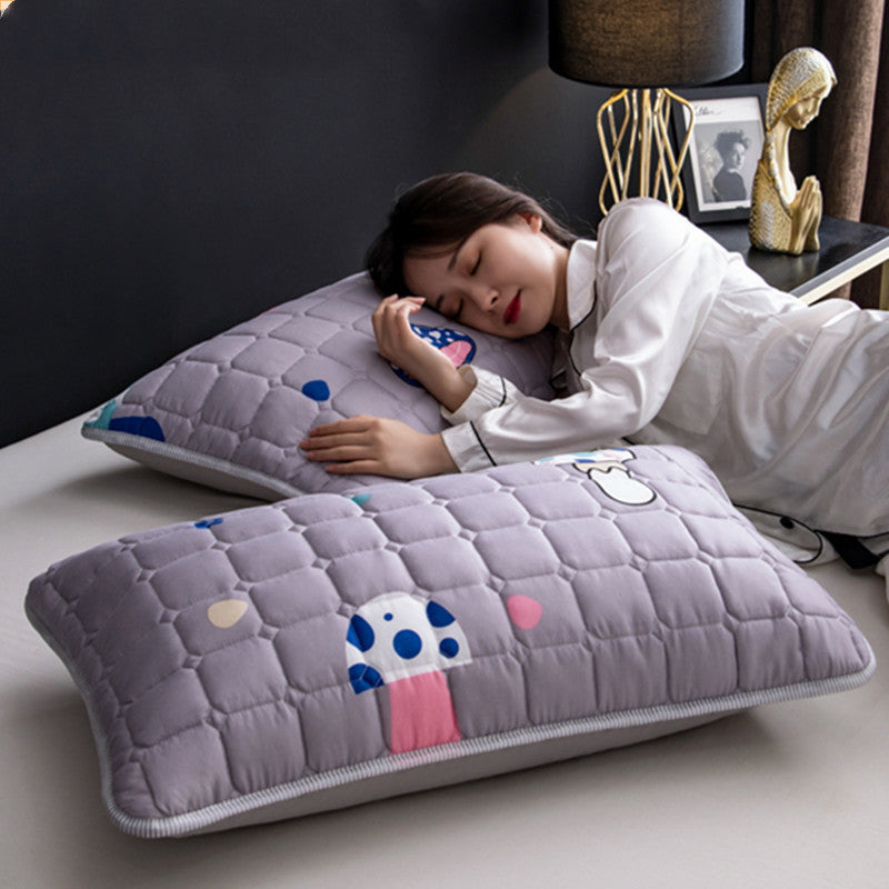 A Pair Of Quilted Oil Pillow Covers With Anti Slobber Head world linen