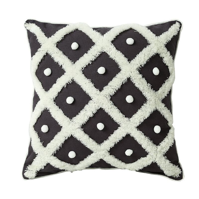 Home Ball Pillow Tufted Pillow Elegant Cushion Pillow Case world linen