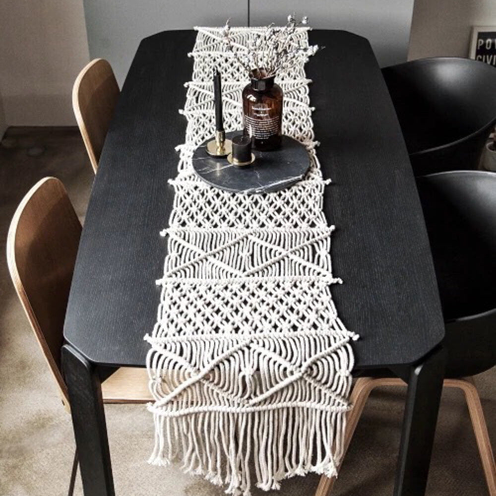 Eco Hand‑Woven Cotton Rope Tablecloths & Table Blankets