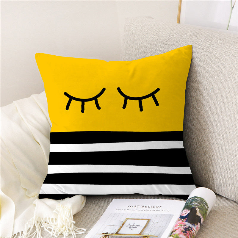 Pillow Linen Pillow Cover Peach Skin Velvet Sofa Cushion world linen