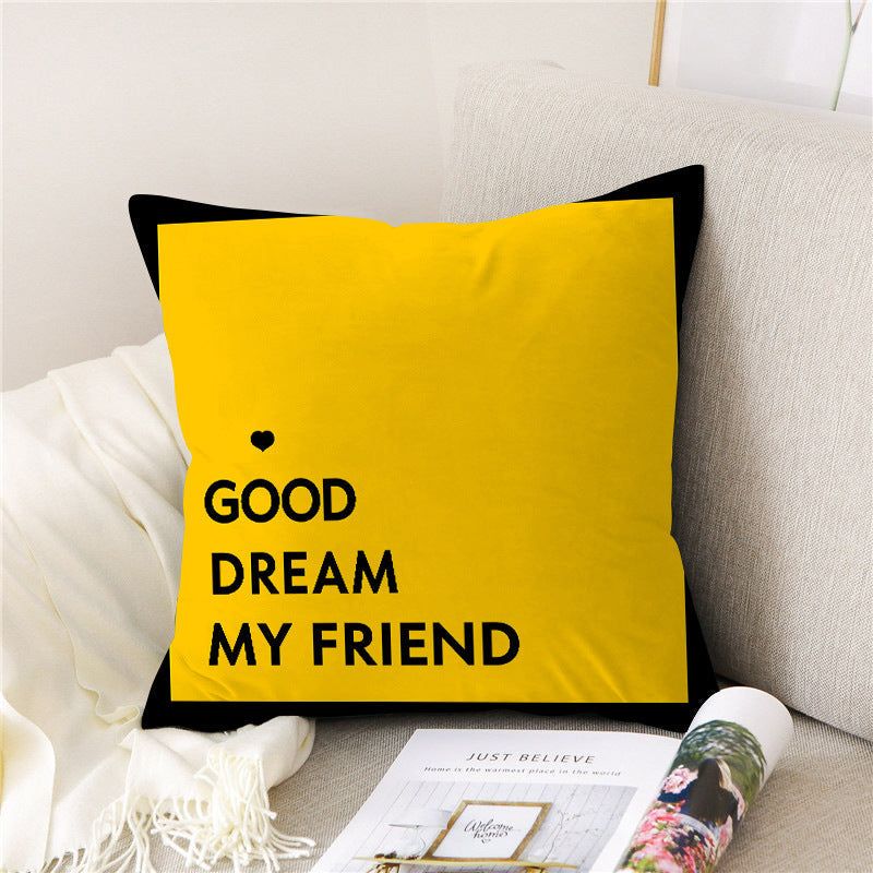 Pillow Linen Pillow Cover Peach Skin Velvet Sofa Cushion world linen