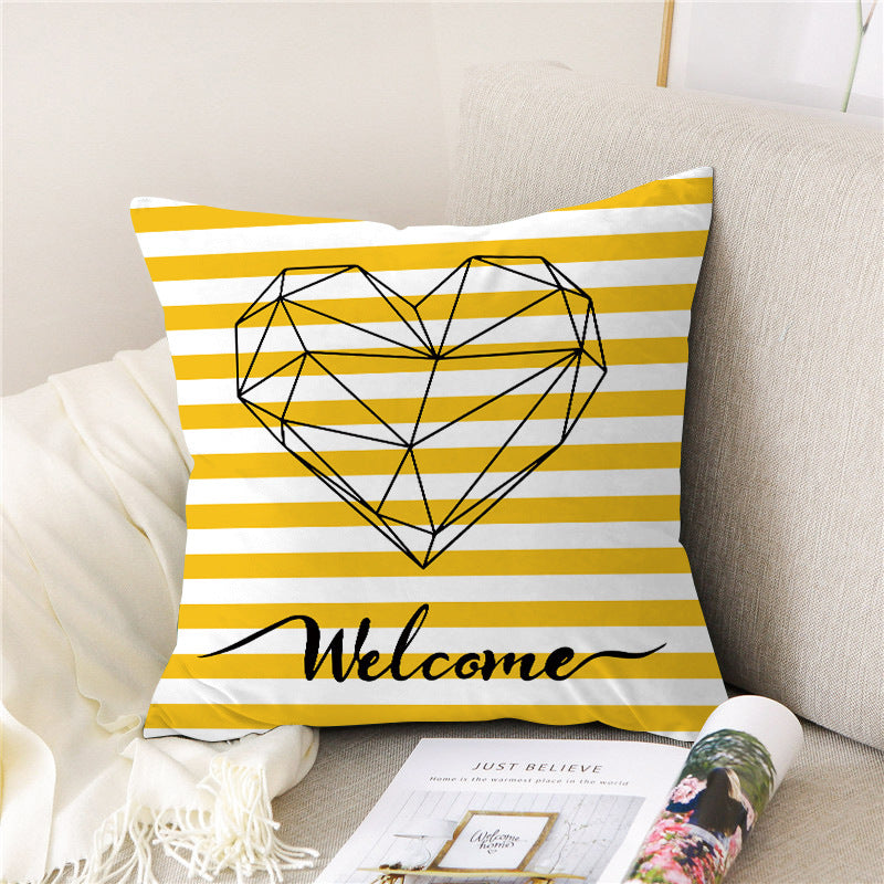 Pillow Linen Pillow Cover Peach Skin Velvet Sofa Cushion world linen