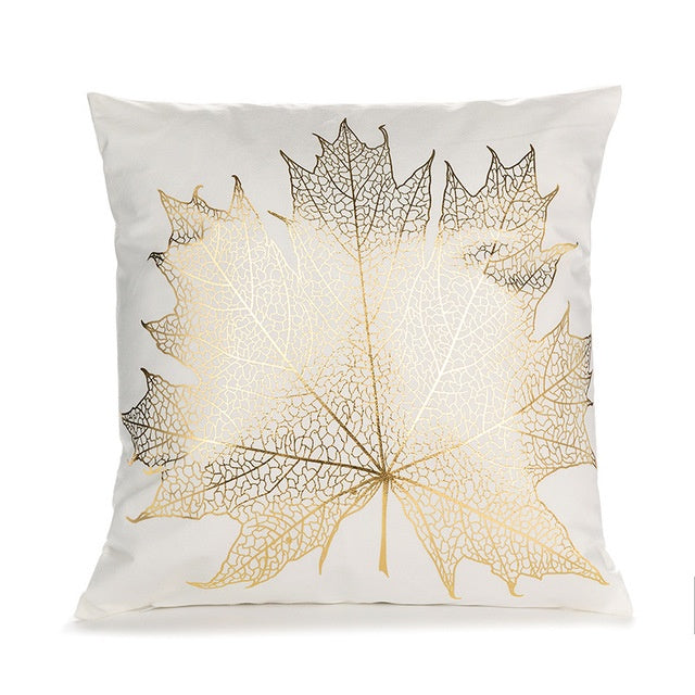 Elegant White & Gold Pillow Covers | Home Decor Accents