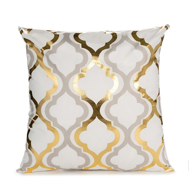 Elegant White & Gold Pillow Covers | Home Decor Accents