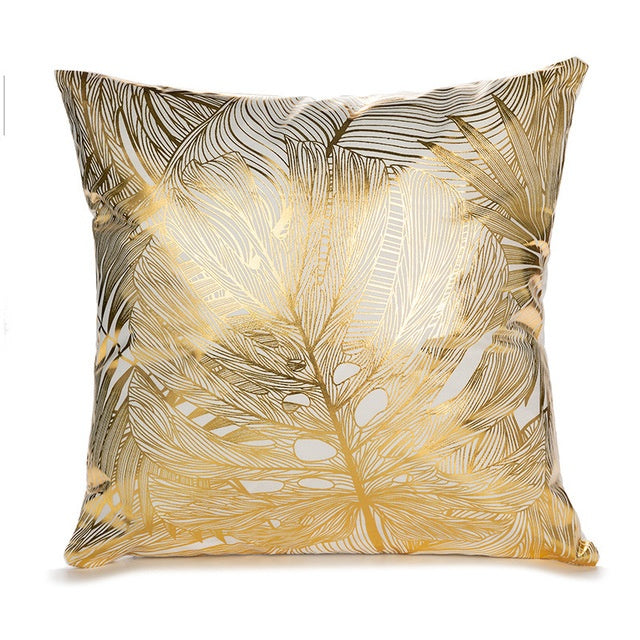 Elegant White & Gold Pillow Covers | Home Decor Accents