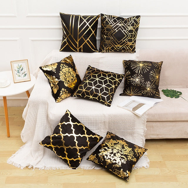 Elegant White & Gold Pillow Covers | Home Decor Accents