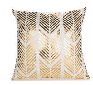 Elegant White & Gold Pillow Covers | Home Decor Accents