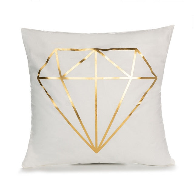 Elegant White & Gold Pillow Covers | Home Decor Accents