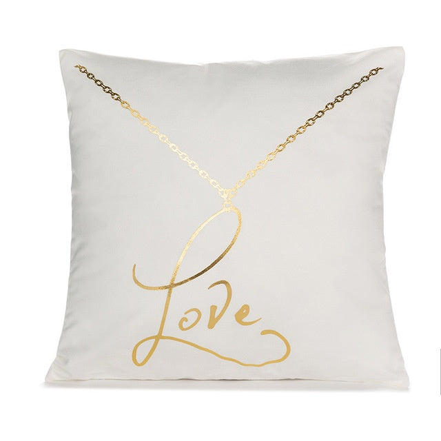 Elegant White & Gold Pillow Covers | Home Decor Accents