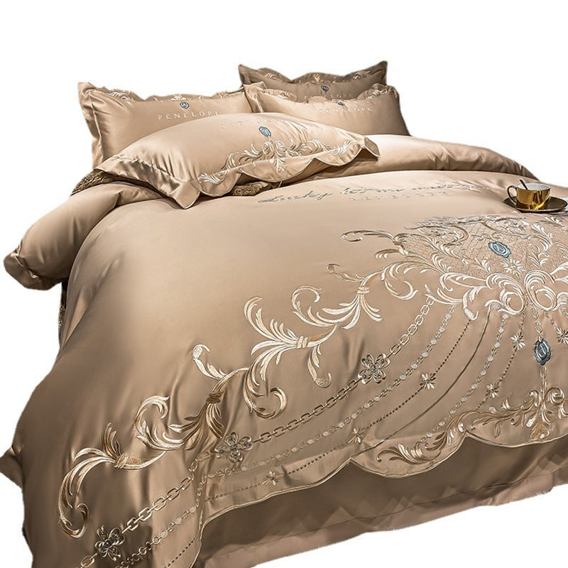 Four-piece Bed Sheet Cotton Ice Silk Quilt Cover world linen