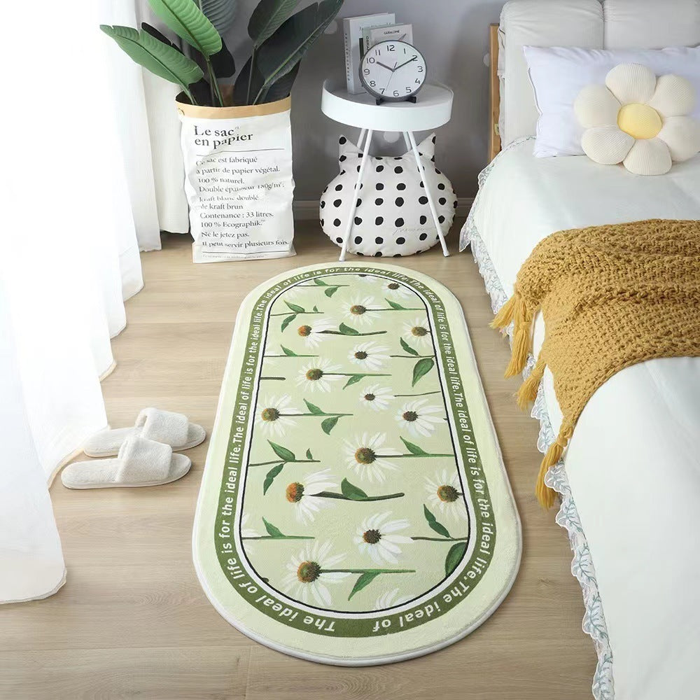 Living Room Flower Long Strip Bedroom Bedside Carpet world linen