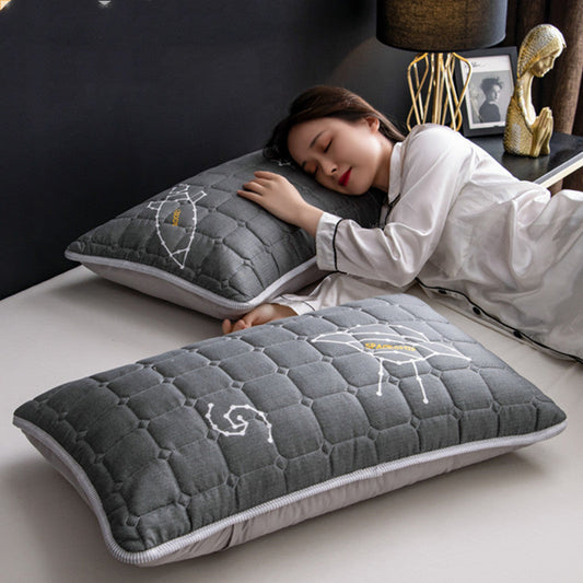 A Pair Of Quilted Oil Pillow Covers With Anti Slobber Head world linen