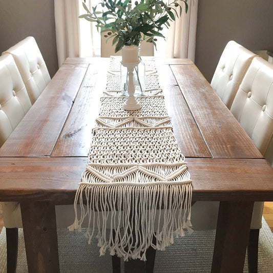 Eco Hand‑Woven Cotton Rope Tablecloths & Table Blankets