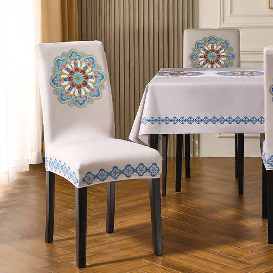 Embroidered Dining Chair Covers | Thick, Stylish & Elastic