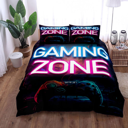 Gamepad Bed Printed Three-piece Set Bed Sheet 
