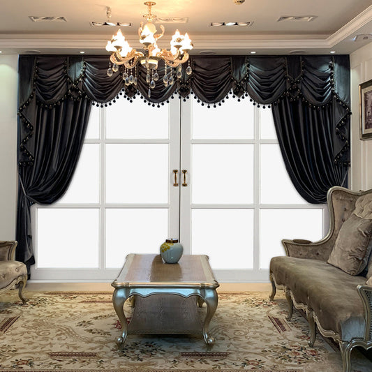 Luxury Black Velvet Curtains | Elegant Living & Dining Room