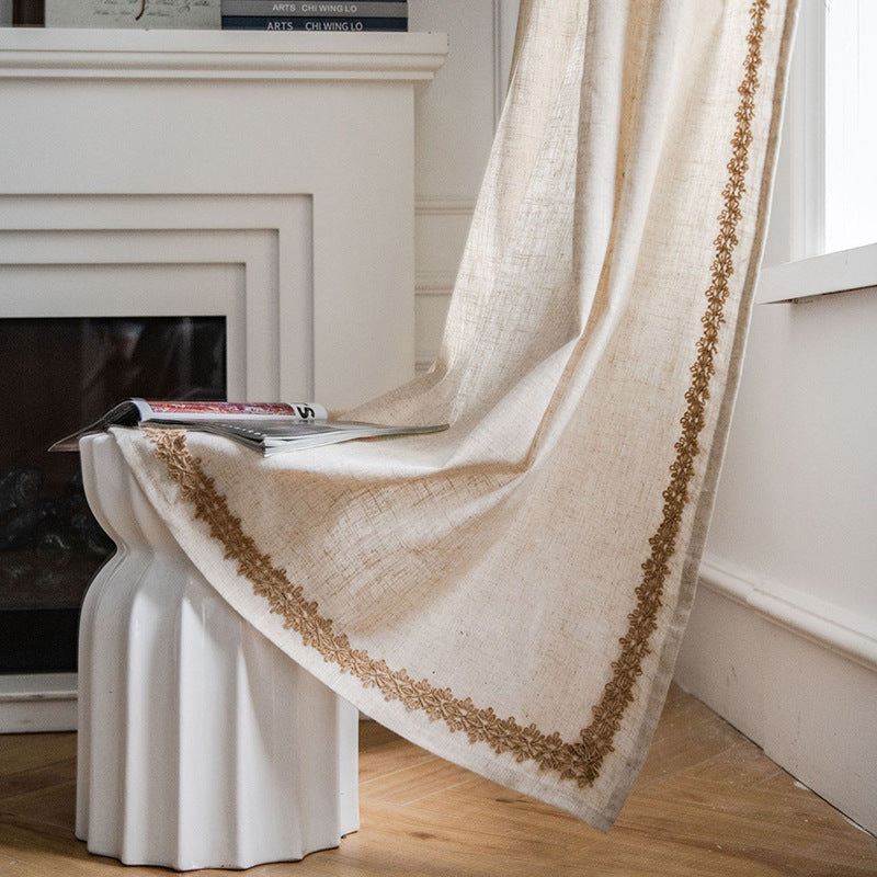 Polyester Linen Solid Color Simple Bedroom Living Room