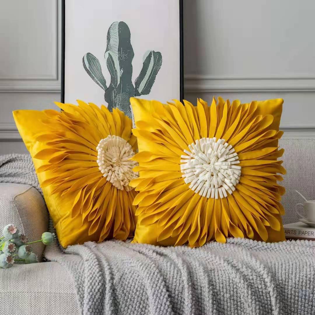 Fashion Modern Style White Throw Pillows Velvet Stitching 3D world linen